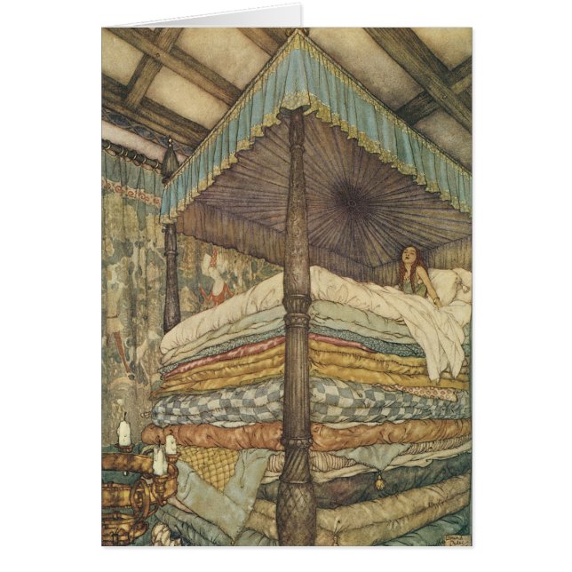 Vintage Fairy Tale, Princess and Pea, Edmund Dulac (Front)
