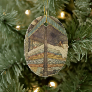 Vintage Fairy Tale, Princess and Pea, Edmund Dulac Ceramic Ornament