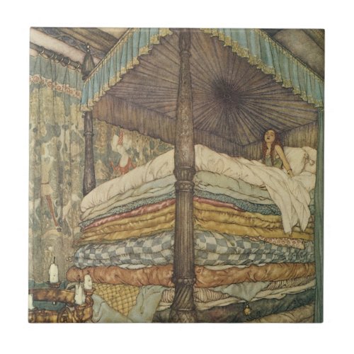 Vintage Fairy Tale Princess and Pea Edmund Dulac Ceramic Tile