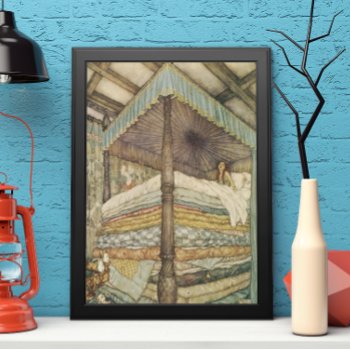 Vintage Fairy Tale  Princess And Pea  Edmund Dulac Poster by YesterdayCafe at Zazzle