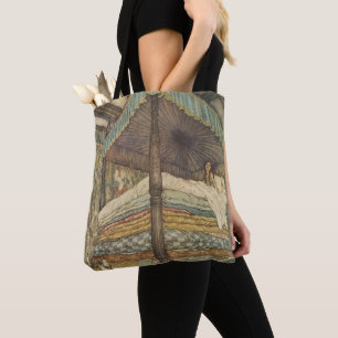 Vintage Fairy Tale, Princess and Pea, Edmund Dulac Tote Bag