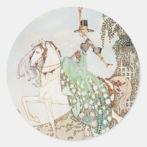 Vintage Fairy Tale Princess Minette Kay Nielsen Classic Round Sticker