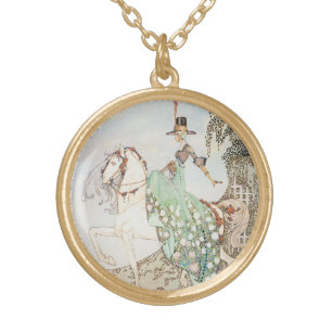 Vintage Fairy Tale, Princess Minette, Kay Nielsen Gold Plated Necklace