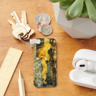 Vintage Fairy Tale, Rapunzel with Long Blonde Hair Keychain