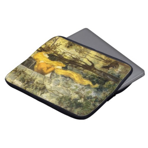 Vintage Fairy Tale Rapunzel with Long Blonde Hair Laptop Sleeve