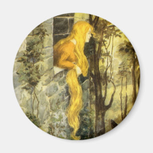 Vintage Fairy Tale, Rapunzel with Long Blonde Hair Magnet