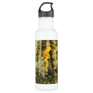 Vintage Fairy Tale, Rapunzel with Long Blonde Hair Water Bottle