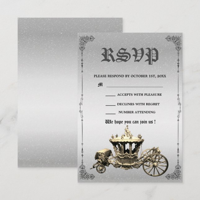 Vintage Fairy tale Storybook Wedding   RSVP Card (Front/Back)