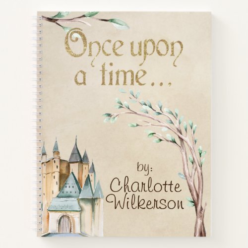 Vintage Fairy Tale Storybook with Custom Name Notebook