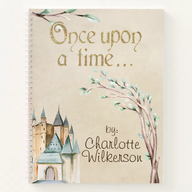 Vintage Fairy Tale Storybook with Custom Name Notebook (Front)