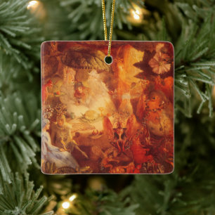 Vintage Fairy Tale The Captive Robin by Fitzgerald Ceramic Ornament