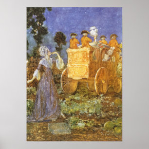 Vintage Fairy Tales Cinderella and Fairy Godmother Poster
