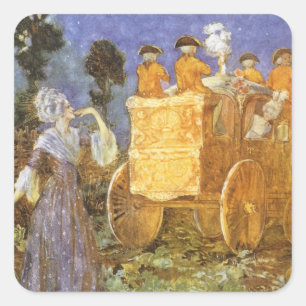 Vintage Fairy Tales Cinderella and Fairy Godmother Square Sticker