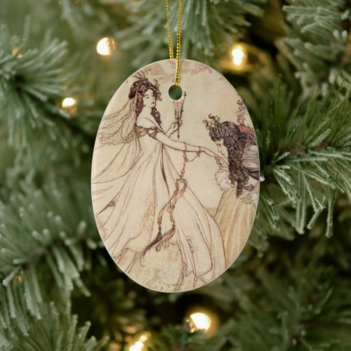 Vintage Fairy Tales, Cinderella by Arthur Rackham Ceramic Ornament