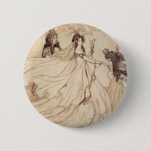 Vintage Fairy Tales, Cinderella by Arthur Rackham Pinback Button