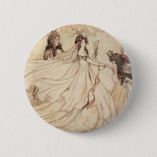 Vintage Fairy Tales Cinderella by Arthur Rackham Pinback Button