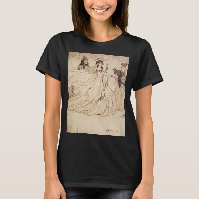 Vintage Fairy Tales, Cinderella by Arthur Rackham T-Shirt (Front)