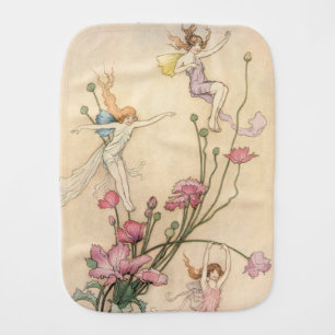 Vintage Fairy Tales, Three Spirits Filled With Joy Burp Cloth