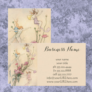 Vintage Fairy Tales  Three Spirits Filled With Joy Business Card by YesterdayCafe at Zazzle