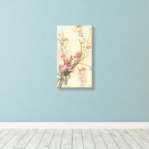Vintage Fairy Tales, Three Spirits Filled With Joy Canvas Print