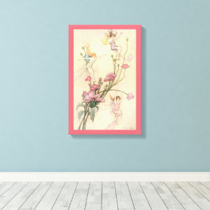 Vintage Fairy Tales, Three Spirits Filled With Joy Canvas Print