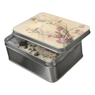 Vintage Fairy Tales, Three Spirits Filled With Joy Jigsaw Puzzle