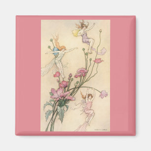 Vintage Fairy Tales, Three Spirits Filled With Joy Magnet