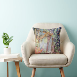 Vintage Fairy Throw Pillow