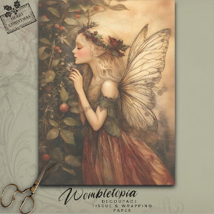 Vintage Fairy with Autumn Berries & Foliage Tissue Paper