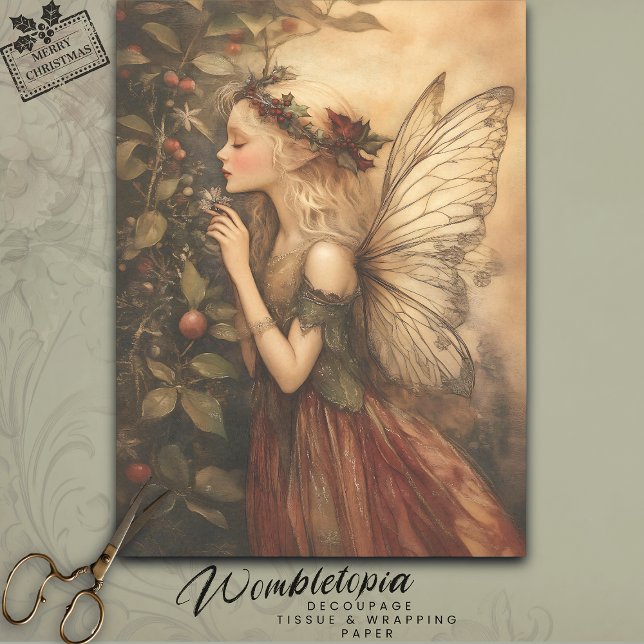 Vintage Fairy with Autumn Berries & Foliage  Tissue Paper (Creator Uploaded)