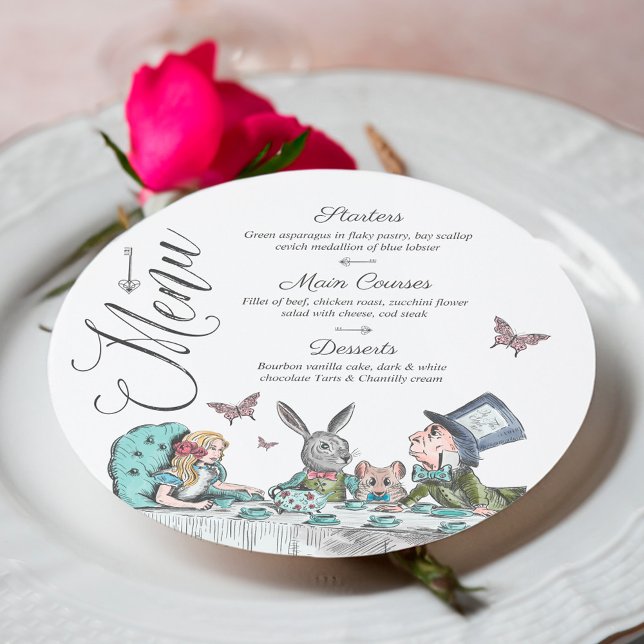 Vintage Fairytale Alice in Wonderland Tea Party Menu (Vintage Fairytale Alice in Wonderland Tea Party Menu)