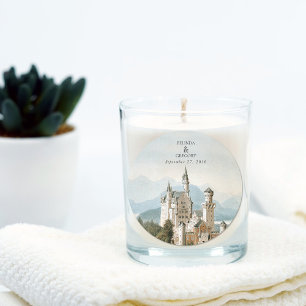 Vintage Fairytale Castle Rustic Forest Wedding Classic Round Sticker