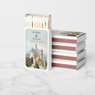 Vintage Fairytale Castle Rustic Forest Wedding Matchboxes