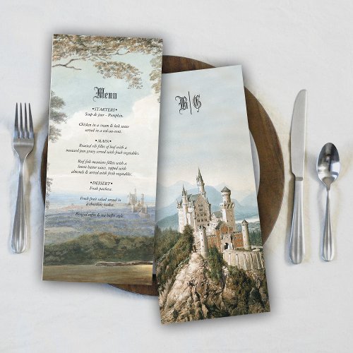 Vintage Fairytale Castle Rustic Forest Wedding Menu