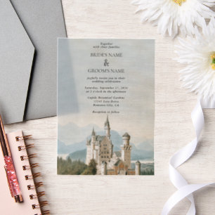 Vintage Fairytale Castle Rustic Forest Wedding Vellum Invitations