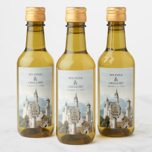 Vintage Fairytale Castle Rustic Forest Wedding Wine Label