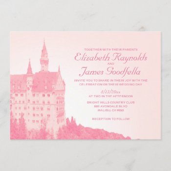 Vintage Fairytale Castle Wedding Invitations by topinvitations at Zazzle
