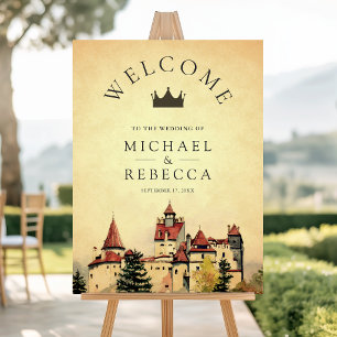 Vintage Fairytale Castle Wedding Welcome Sign