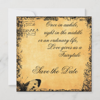 Vintage Fairytale Love Quote Save the Date