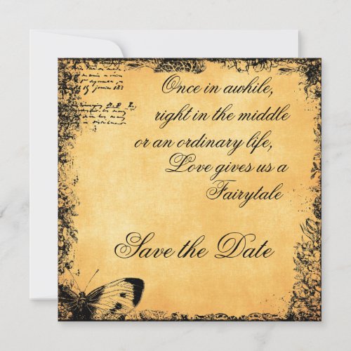 Vintage Fairytale Love Quote Save the Date