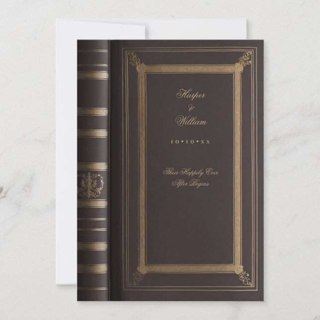Vintage Fairytale storybook wedding invitation (Front)