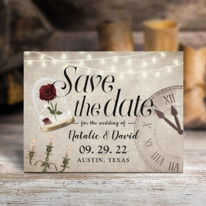 Vintage Fairytale Wedding Save the Date  Announcement Postcard