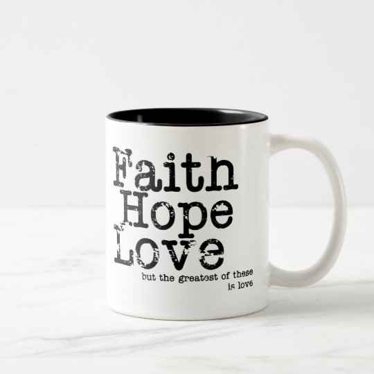 Vintage Faith Hope Love Mug