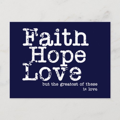 Vintage Faith Hope Love Postcard