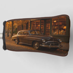 Vintage Fall/Autumn bookstore & car Golf Head Cover