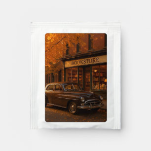 Vintage Fall/Autumn bookstore & car Tea Bag Drink Mix