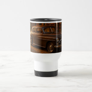 Vintage Fall/Autumn bookstore & car Travel Mug
