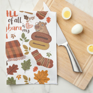 Vintage Fall Capybara Towel
