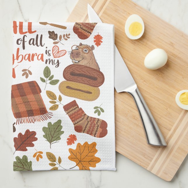 Vintage Fall Capybara Towel (Quarter Fold)