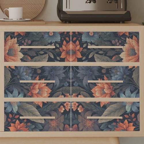 Vintage Fall Colored Flowers Decoupage